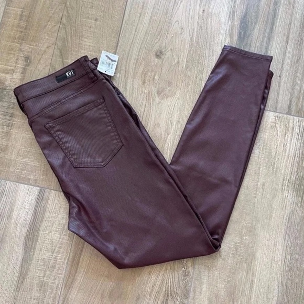 Kut from the Kloth maroon coated Jeans